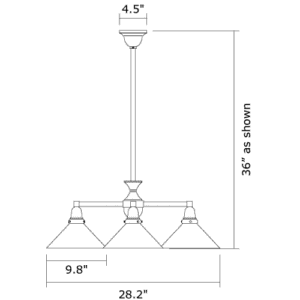 Glen Ellyn™ Two Light Chandelier With 2-1/4" Shade Holders Down